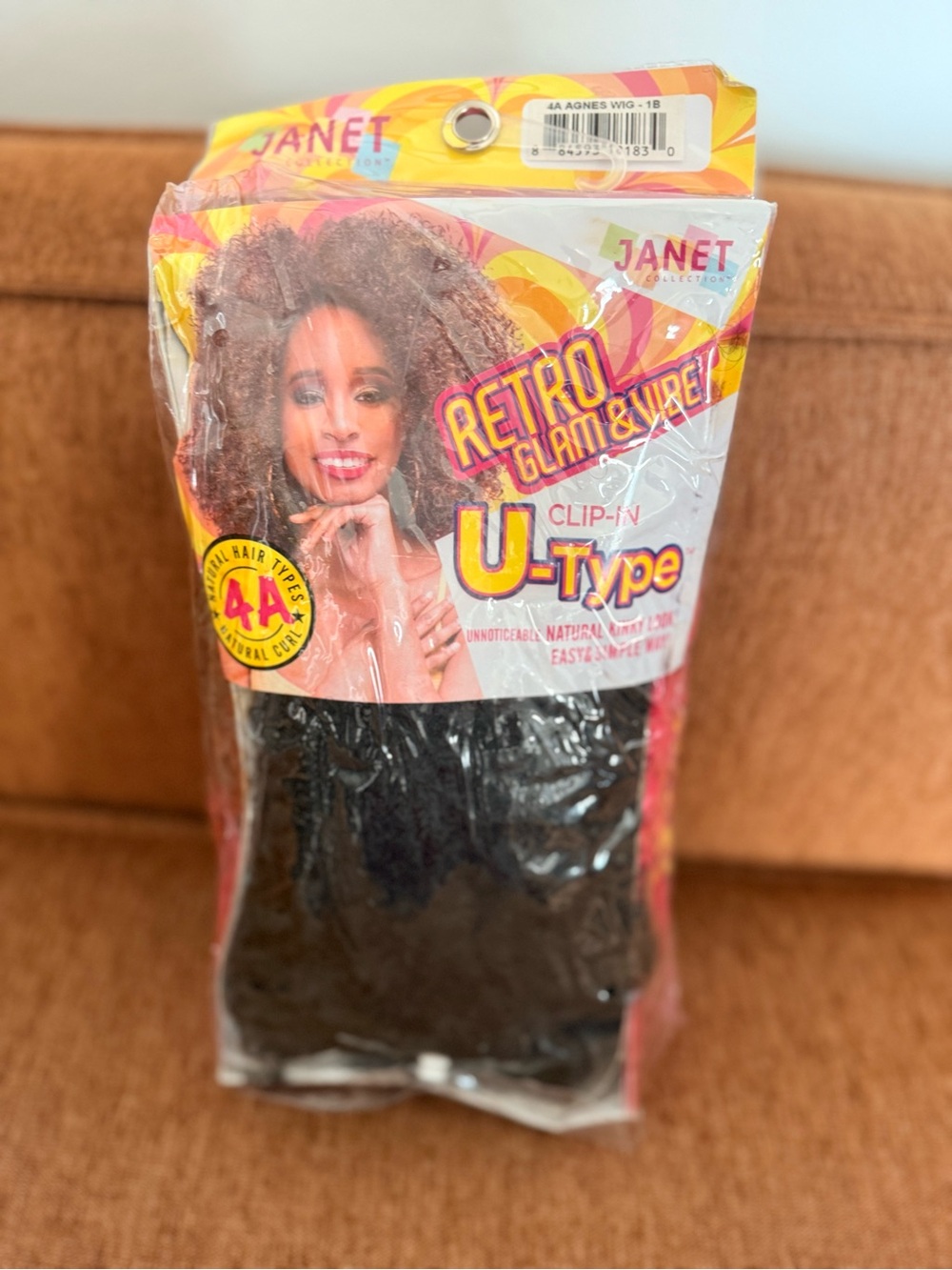 U-Type Clip-In Retro Glam & Vibe Wig - 1B Natural Black